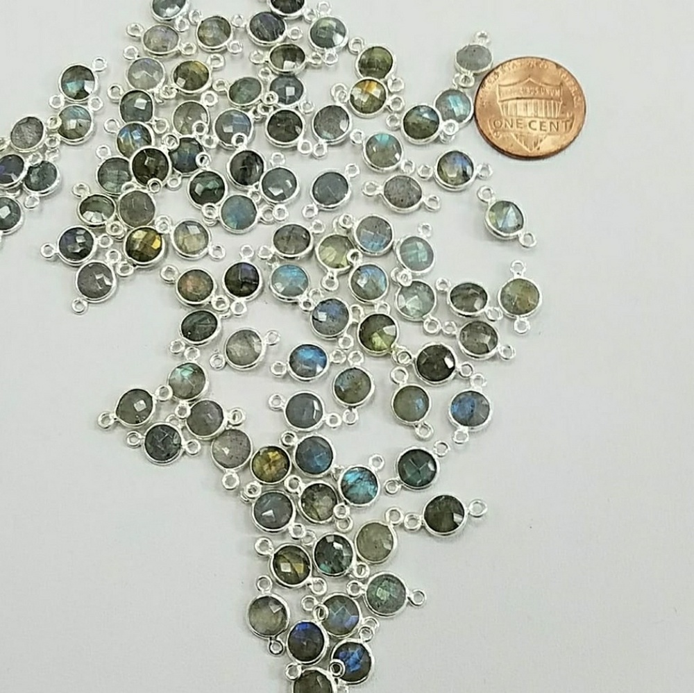 Labradorite connector Sterling Silver (1pc) - Picture 1 of 2